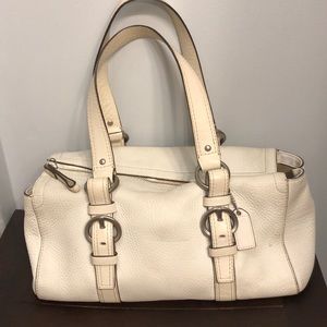 Coach white leather purse